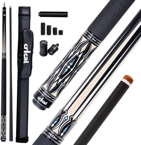 Vista 10 de CRICAL CXD Series Carbon Fiber Pool Cue, Low Deflection 12.5mm tip, Pro Taper shaft, precise control, easy stroke feel for adults