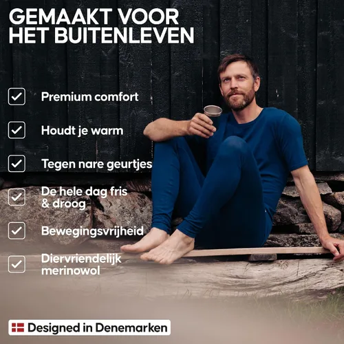 Vista 3 de Danish Endurance Merino Wool Base Layer Pants for Men, Thermal Long Johns