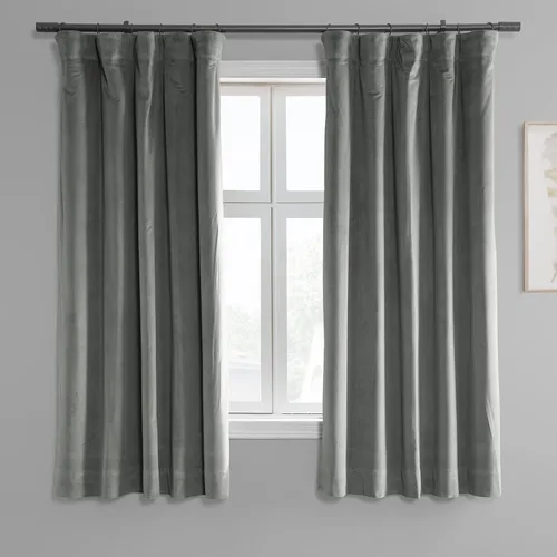 Vista 77 de HPD Half Price Drapes Cortinas Opacas Térmicas de Terciopelo Signature para Sala de Estar de 63 Pulgadas de Largo (1 Panel) con Bolsillo para Barra