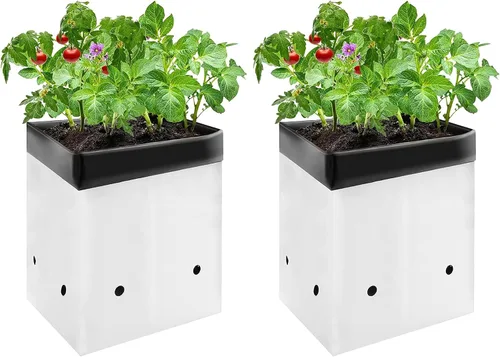 Vista 8 de VIVOSUN Paquete de 50 bolsas de cultivo de 1 galón para plantas, contenedores de película de panda en blanco y negro, bolsa de plástico gruesa