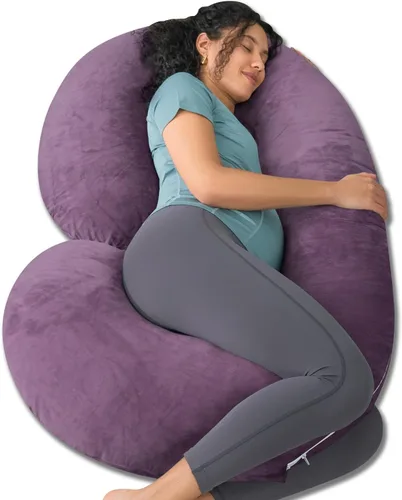 Vista 22 de INSEN - Almohada de embarazo, almohada corporal de maternidad para embarazadas, almohada de embarazo en forma de C con funda de almohada corporal