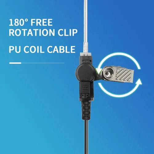 Vista 2 de Auricular de radio de 2 vías de 0.138 in/1 pin solo escucha auriculares de tubo acústico para altavoz remoto Mic Motorola Kenwood Walkie Talkie