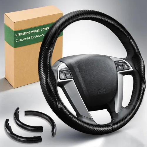 Vista 8 de Aimato Funda de volante personalizada para Honda Accord 2013-2017/Pilot 2016-2018/Crosstour 2013-2015, delgada, antideslizante, resistente a