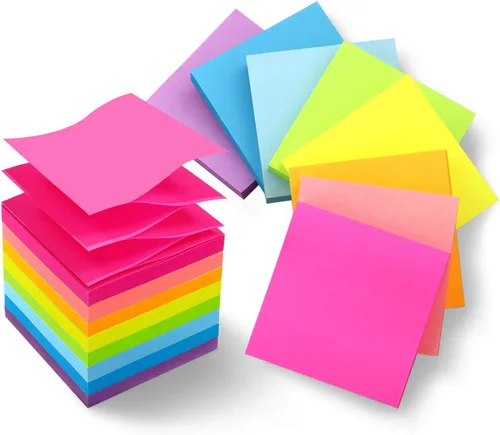 Vista 10 de Phthdoty - 8 blocs de notas adhesivas emergentes de 3 x 3 pulgadas, 4 colores pastel, 640 hojas Pop-Up Refills with Strong Adhesion and Clean