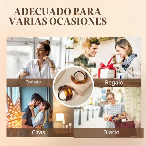 Vista 5 de 2 ligas para el cabello para mujer, ligas elegantes para el cabello sin daños para mujeres, plástico reciclado y elásticos de nailon, elegantes