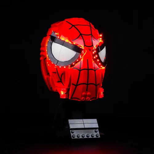 Vista 2 de VONADO Luz LED de control de luz compatible con Lego Spider Man's Mask 76285 (solo luces, sin modelos), kit de iluminación creativa, accesorios