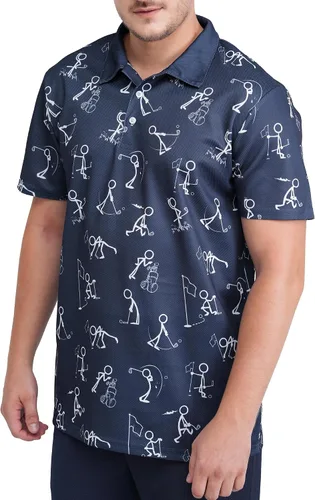Vista 5 de Camisas de golf para hombre, con estampado divertido hawaiano loco para hombre