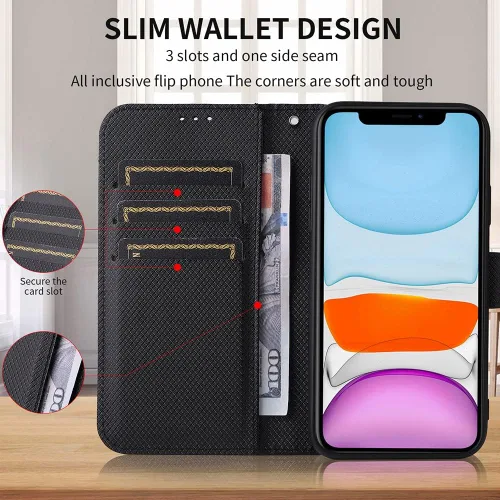 Vista 6 de Funda compatible con Xiaomi Poco X3 Pro, tarjetero de piel sintética, compatible con Xiaomi Poco X3 con cierre magnético, protección para teléfono