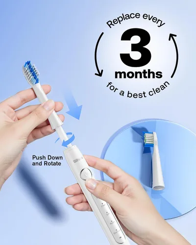 Vista 5 de Bitvae Cabezales de repuesto para cepillos de dientes eléctricos D2, estilo de 2 tipos, paquete de 5 Recambios de cabezales de cepillo de dientes
