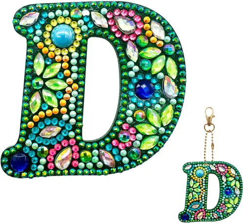 Vista 9 de YOYA Llaveros de Pintura de Diamantes de Doble Cara 5D Letras Kit de Llaveros de Pintura de Diamantes DIY Taladro Completo Arte de Diamantes