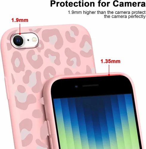 Vista 5 de Paquete de 3 Lindas Fundas con Estampado de Guepardo para iPhone 7/8/SE 2020/SE 2022 de 4.7", Fundas de Diseño Estético de Leopardo de Silicona