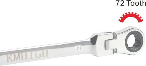 Vista 5 de Llave de trinquete flexible de 0.394 in, acero al cromo vanadio, 72 dientes Para maquinaria, reparación de automóviles, fontanería, mejoras