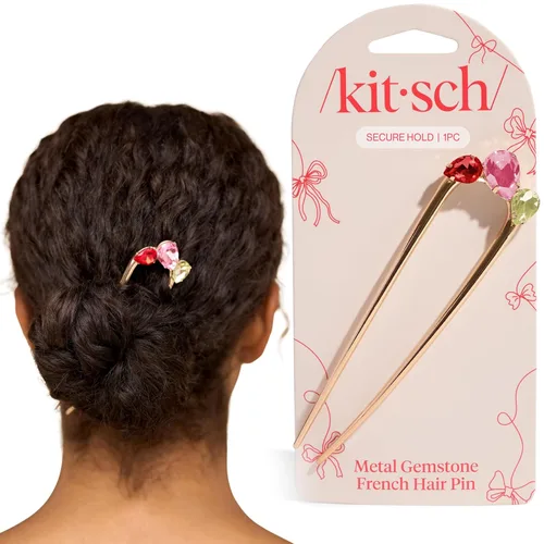 Vista 16 de Kitsch Horquilla francesa para mujer, accesorios para el cabello dorado con Concha de almeja