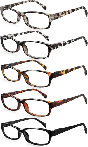 Vista 15 de Reading Glasses for Women, Rectangle Readers for Women with Blue Light Blocking Spring Hinge Eyeglasses UV Filter