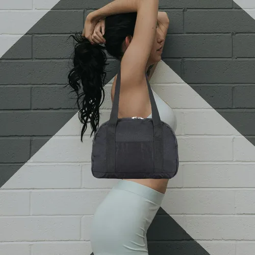 Vista 6 de Mini bolsa de gimnasio para mujeres y niñas, bolsa de gimnasio pequeña de 12 pulgadas, bolsa de lona ligera para viajes y deportes
