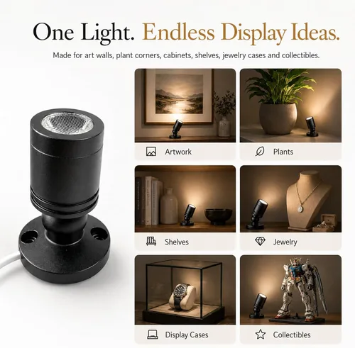 Vista 7 de Taysing Foco LED para interiores, mini-foco para exhibición, pinturas, imágenes, plantas, joyas, estantes, armarios, carteles, escaparate
