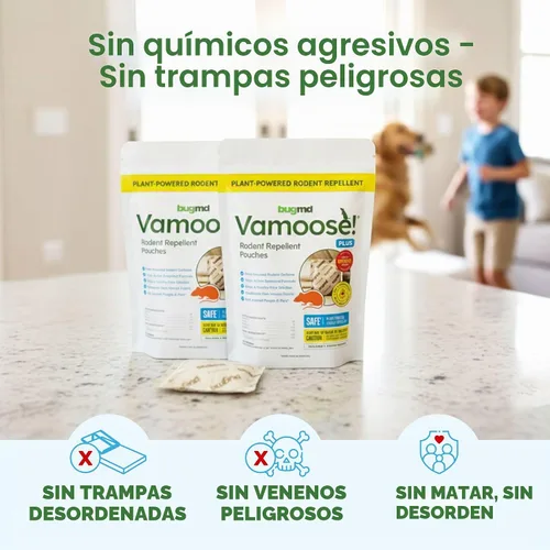 Vista 6 de BugMD Vamoose! Plus - Repelente de ratones con aceite de menta (4 bolsas)