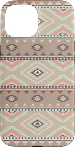 Vista 6 de Funda rústica para iPhone 16 con patrón azteca occidental bohemio