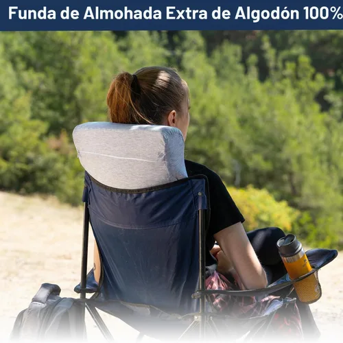 Vista 4 de alkamto Cómoda almohada de espuma viscoelástica para viajes y campamentos, bolsa portátil fácil de llevar, funda de almohada con regulación
