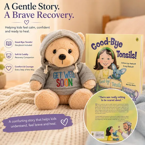 Vista 3 de Ganz Oso de peluche con libro de amígdalas de adiós Set de regalo