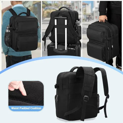 Vista 6 de LUXJA Mochila para proyector con funda para laptop de 15.6 pulgadas, bolsa para proyector con 2 compartimentos grandes