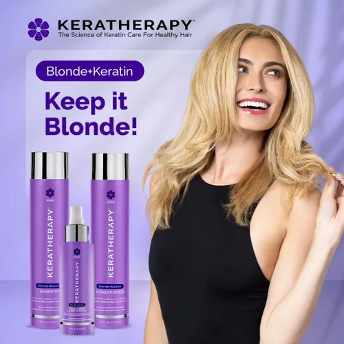 Vista 10 de KERATHERAPY Champú tonificante violeta totalmente rubio con infusión de queratina, 10.1 onzas líquidas, 10.1 fl oz, champú violeta para cabello