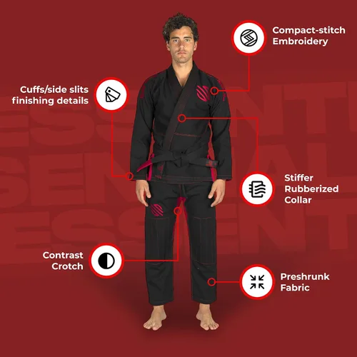 Vista 3 de Sanabul Essentials V.2 Ultra Light BJJ Jiu Jitsu Gi (ver guía especial de tallas)