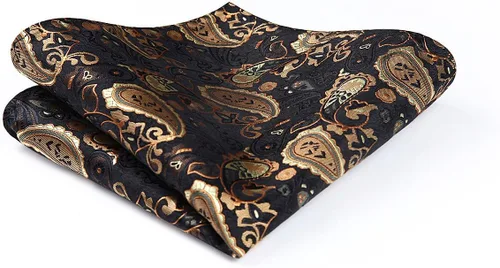Vista 174 de HISDERN Pajaritas para hombre, corbatín de cachemira para hombre, corbata de lazo y bolsillo cuadrado, juego formal de esmoquin para boda