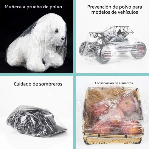 Vista 2 de 30 unidades de gorros de ducha desechables - Gorro de baño multiusos, grueso, elástico, impermeable, transparente, de plástico, para mujeres en spa