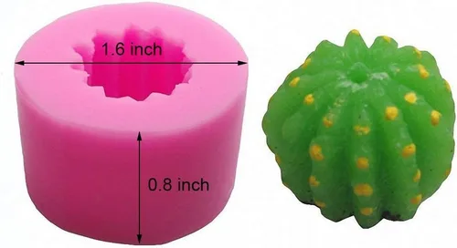 Vista 4 de Juego de 2 moldes de silicona para cactus, moldes para cactus MoldFun para fondant, pasta de goma, chocolate, dulces, velas
