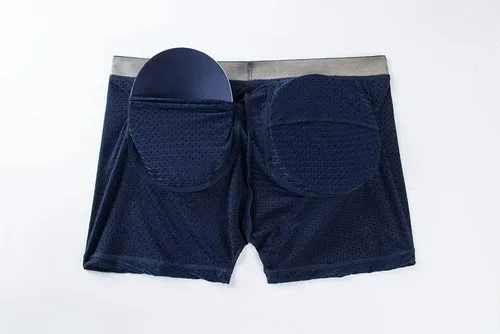 Vista 6 de JOCKMAIL Ropa interior acolchada de malla transpirable para hombre, boxeador acolchado para hombre