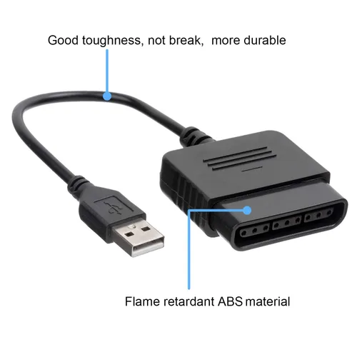 Vista 3 de OSTENT USB 2.0 Controller Gamepad Joystick Adapter Converter Cable Cord for Sony PS1 PS2 Wired Controller to PC