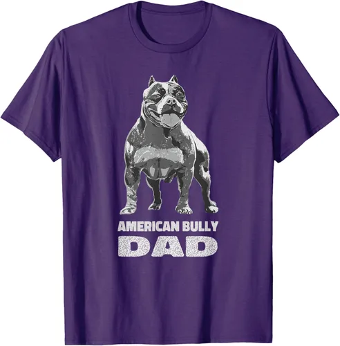 Vista 3 de American Bully Dad Dog Owner American Bully - Camiseta para hombre, Negro, S