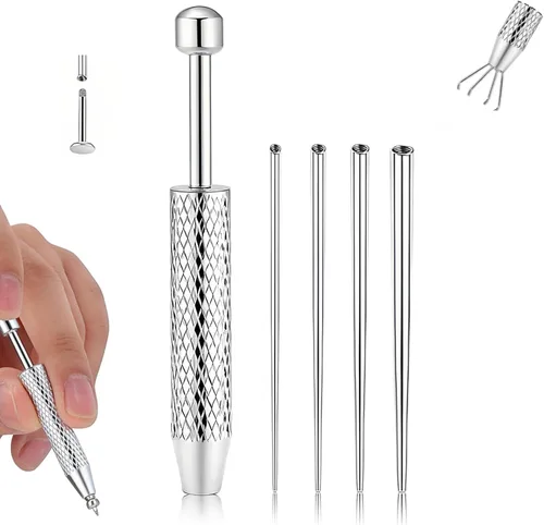 Vista 15 de Herramienta de Agarre de Bola Cónica para Perforación para Reemplazo de Joyería - Herramienta Aplicadora de Aretes de Acero Inoxidable con Parte