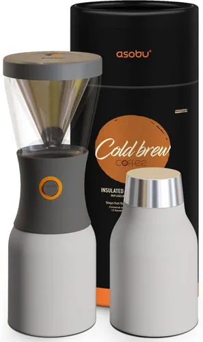Vista 9 de asobu Cafetera de preparación fría, galardonada cafetera aislada de 40 onzas con jarra portátil de acero inoxidable – Ganadora número 1 del festival