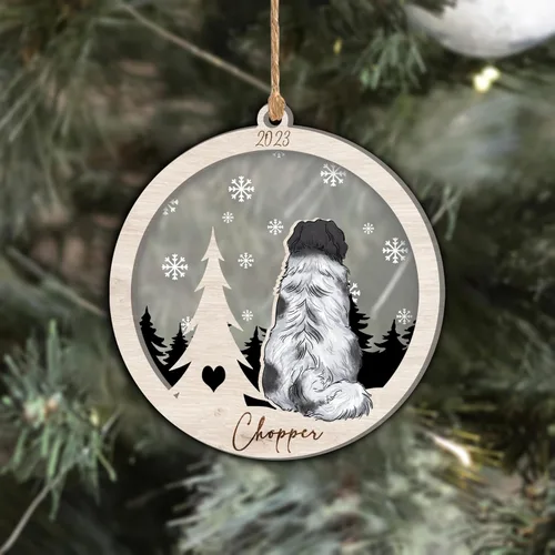 Vista 135 de Nazenti Adorno de Navidad conmemorativo personalizado, regalo personalizado de recuerdo de perro, condolencias por pérdida de mascotas, sabueso