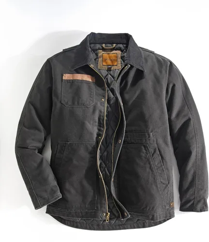 Vista 4 de Venado Chaqueta de transporte oculta para hombre, lona resistente, bolsillos de transporte ocultos