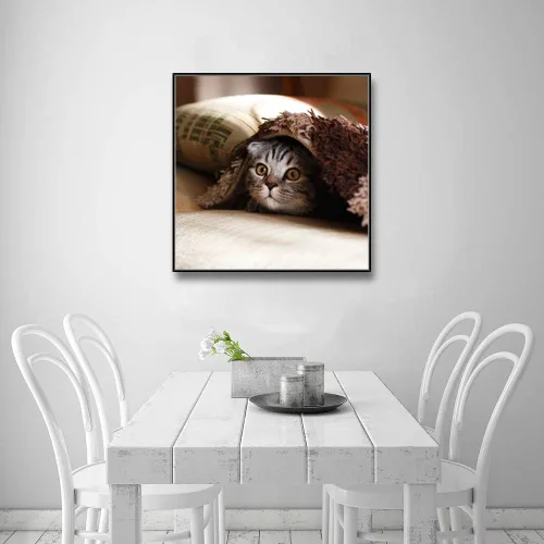Vista 3 de Signford - Lienzo personalizado personalizado con fotos de tu mascota impresas digitalmente, 16.0 x 16.0 in, marco negro