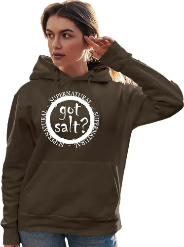 Vista 4 de Go All Out Got Salt? Supernatural - Sudadera con capucha para hombre y mujer Negro