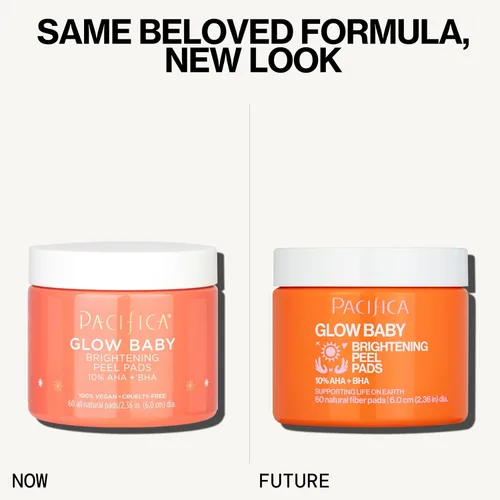 Vista 3 de Pacifica Beauty, Glow Baby - Almohadillas exfoliantes para bebés, 10% AHA y BHA, 60 unidades, ilumina y exfolia, para todo tipo de piel, sin