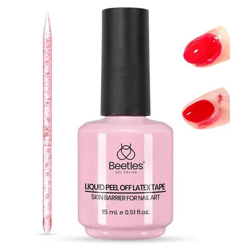 Vista 10 de Beetles - Látex líquido sin olor para uñas, 0.5 onzas líquidas, barrera de esmalte de uñas de látex blanco, protector de cutículas para gel
