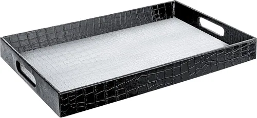 Vista 21 de Home Redefined - Moderna y elegante bandeja rectangular de 17.5 x 12 pulgadas, estilo shagreen, color azul bebé claro, con aspecto de cuero falso