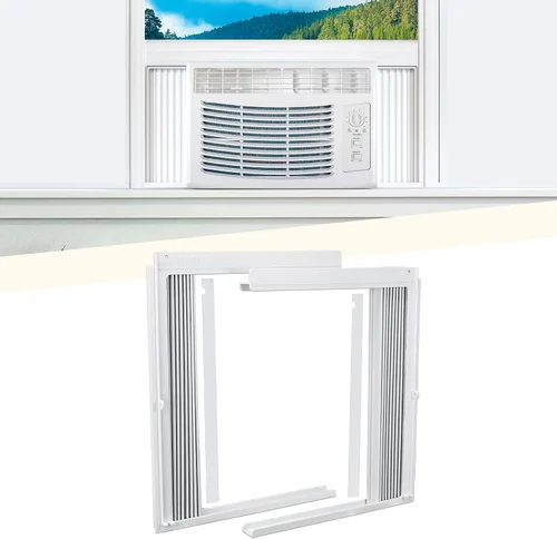 Vista 10 de Panel lateral de CA para ventana con juego de marco, kit de repuesto de cortina de relleno de acordeón de aire acondicionado, se adapta a la mayoría