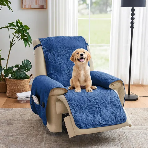 Vista 16 de Fundas acolchadas beige para sillas reclinables, impermeables, fundas para sillas reclinables para niños perezosos, fundas reclinables que admiten