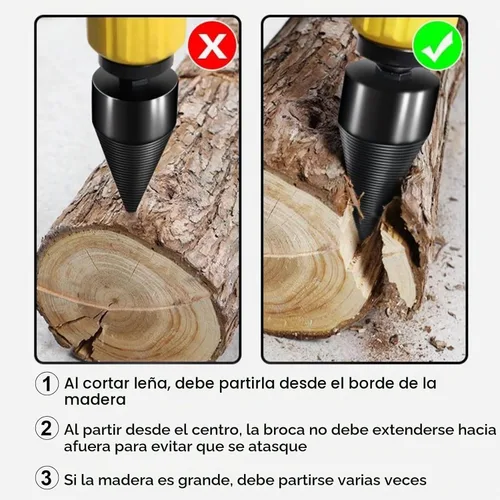 Vista 6 de Broca divisora de madera de 1.654 in + 1.260 in con guantes antideslizantes