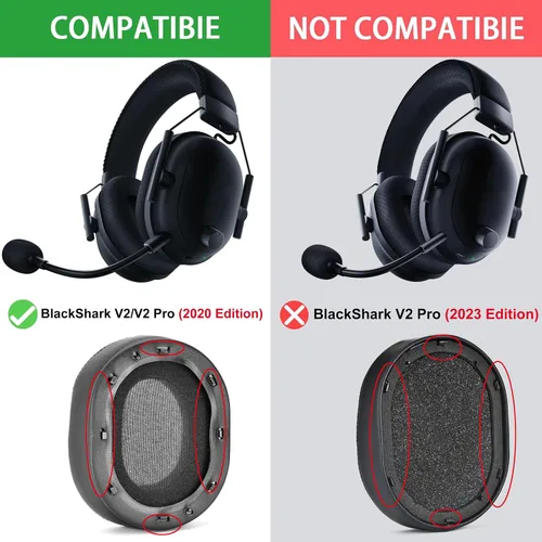 Vista 2 de Defean Almohadillas de gel refrescante para auriculares Razer BlackShark V2