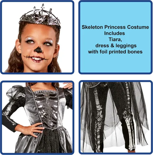 Vista 4 de Rubies Forum Novelties - Vestido de princesa de esqueleto como se muestra talla M