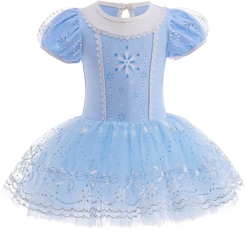 Vista 31 de Leotardos de princesa para niñas con falda de ballet y tutú para Halloween, Navidad, fiesta de cumpleaños, vestido elegante