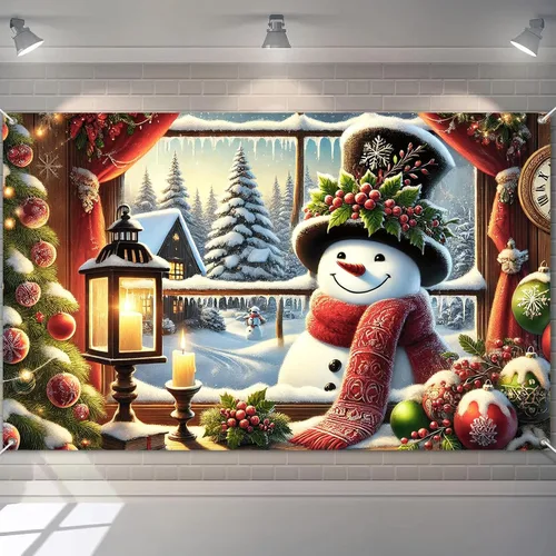 Vista 21 de BlissYard Telón de fondo de tren de Papá Noel, 71 x 43 pulgadas, pancarta de escena de Navidad de pan de jengibre, fondo de fotos para fiestas