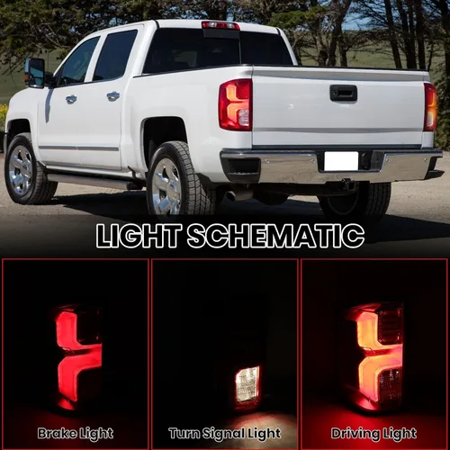 Vista 4 de Conjunto de luz trasera LED compatible con Chevy Silverado 1500 2016 2017 2018 lámpara de freno trasera trasera 84288718 lado izquierdo